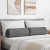 vidaXL Bolster Pillows 2 pcs Dark Grey Ø 25 x 70 cm Microfibre Fabric