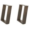 vidaXL Coffee Table Legs U-Shaped 2 pcs Natural Steel 28x(42-43) cm Steel