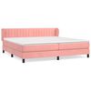 vidaXL Box Spring Bed with Mattress Pink 200x200 cm Velvet