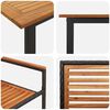 vidaXL Garden Dining Set 9 pcs Black Solid Acacia Wood
