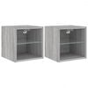 vidaXL TV Wall Cabinets with LED Lights 2 pcs Grey Sonoma 30x28,5x30 cm