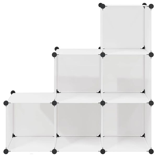 vidaXL Storage Cube Organiser with 6 Compartments White