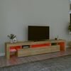 vidaXL TV Cabinet with LED Lights Sonoma Oak 215x36.5x40 cm