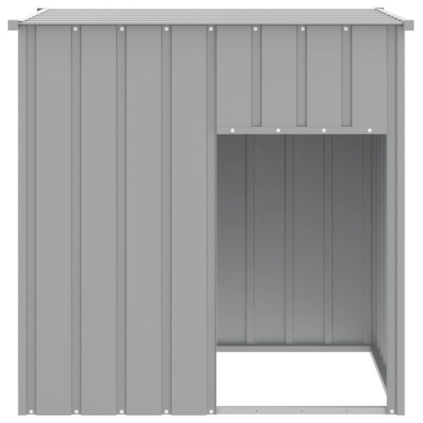 vidaXL Dog House with Roof Light Grey 110x103x109 cm Galvanised Steel