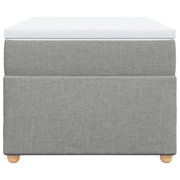 vidaXL Box Spring Bed with Mattress Light Grey 90x200 cm Fabric
