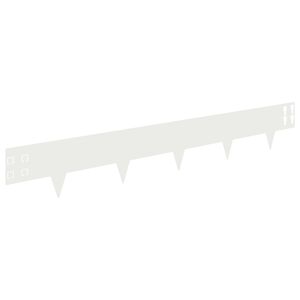 vidaXL Lawn Edging 10 pcs 100 x 15 cm Steel White