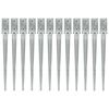 vidaXL Ground Spikes 12 pcs Silver 7x7x75 cm Galvanised Steel