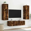 vidaXL TV Wall Cabinets with LED Lights 2 pcs Smoked Oak 60x35x41 cm