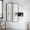 vidaXL Shower Screen Folding Black 132 x 2 x 140 cm Aluminium and PP