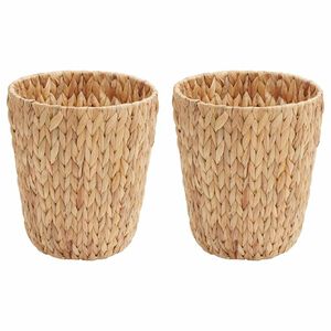 vidaXL Waste Paper Bins 2 pcs Natural 26 x 26 x 29 cm Water hyacinth