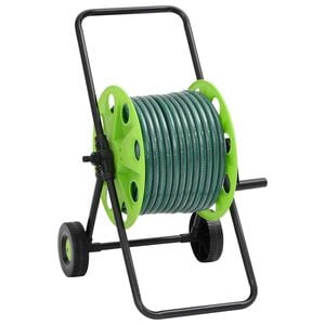 vidaXL Green Hose Reel Cart with Hose Fitting Set 0.5" 30 m PVC