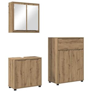 vidaXL Bathroom Furniture Set Manual 3 pcs Artisan Oak Engineered Wood