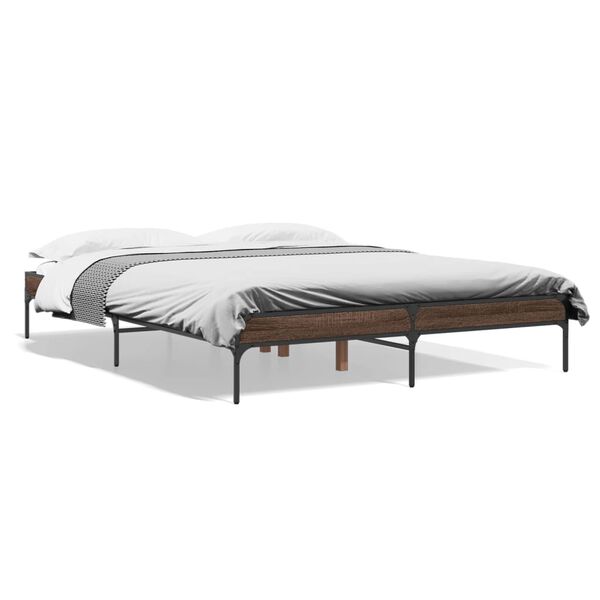 vidaXL Bed Frame without Mattress Brown Oak 160x200 cm