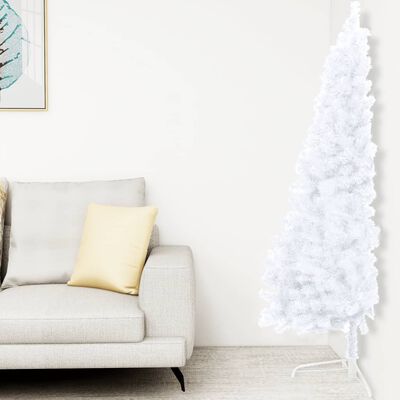 vidaXL Artificial Half Christmas Tree with Stand White 210 cm PVC
