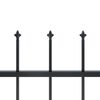 vidaXL Garden Fence with Spear Top Steel 1248x100 cm Black