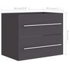 vidaXL 2 Piece Bathroom Furniture Set Grey Engineered Wood