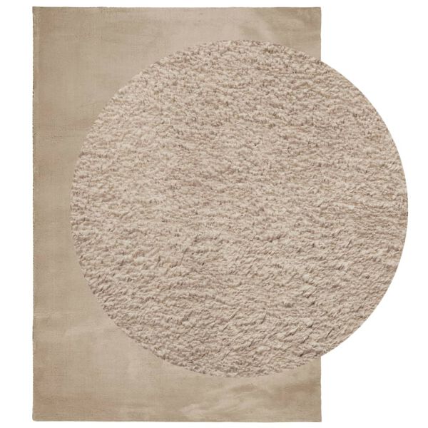 vidaXL Rug HUARTE Short Pile Soft and Washable Sand 140x200 cm