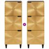 vidaXL Side Cabinet Black and Gold 40 x 33.5 x 110 cm Solid Mango Wood