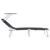 vidaXL Sun Lounger Folding 2-person 2 pcs Black 58 x 188 x 77cm Fabric