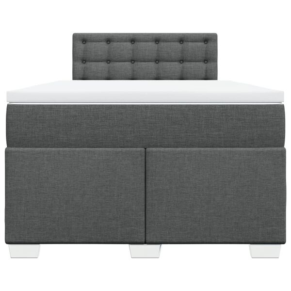 vidaXL Box Spring Bed with Mattress Dark Grey 120x190 cm Fabric