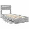 vidaXL Storage Bed with Drawer Grey Sonoma 90 x 190 cm Engineered Wood