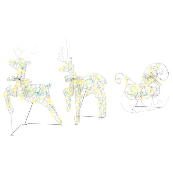 vidaXL LED Reindeers with 60 LEDs 3 pcs Warm White PET