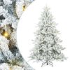 vidaXL Artificial Hinged Christmas Tree White 210 cm PVC and Steel