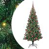 vidaXL Artificial Pre-lit Christmas Tree Green 180 cm PVC and Metal