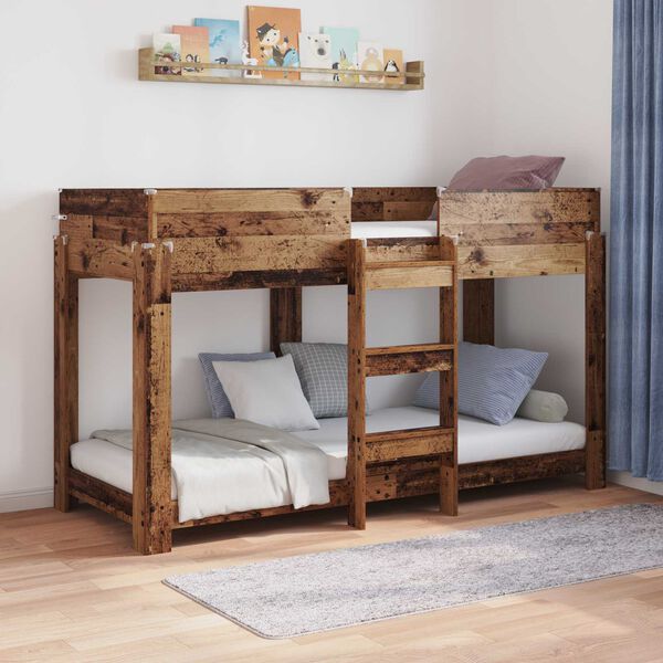 vidaXL Bunk Bed for Kids Old Wood 80 x 190 cm Engineered Wood