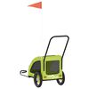 vidaXL Pet Bike Trailer Green Oxford Fabric and Iron