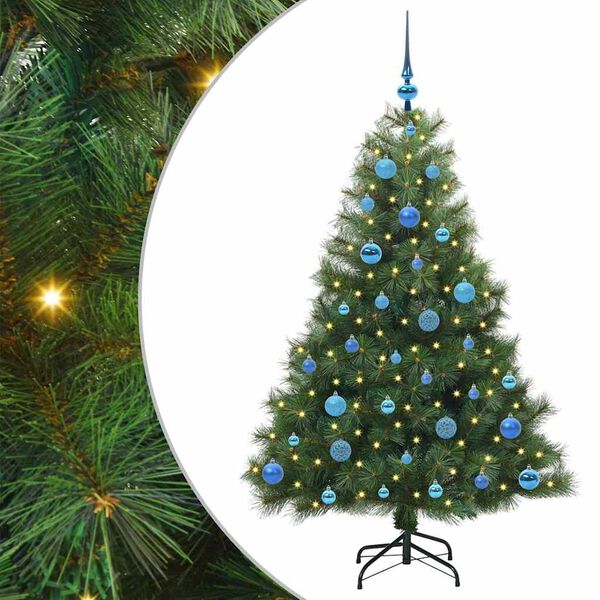 vidaXL Artificial Christmas Tree with 150 LEDs Green 150 cm PE and PVC