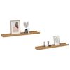 vidaXL Wall Shelf with Shelf 2 pcs Brown 60 x 9 x 3 cm Engineered Wood