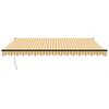 vidaXL Retractable Awning Yellow and White 4x3 m Fabric and Aluminium