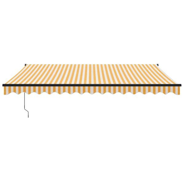 vidaXL Retractable Awning Yellow and White 4x3 m Fabric and Aluminium