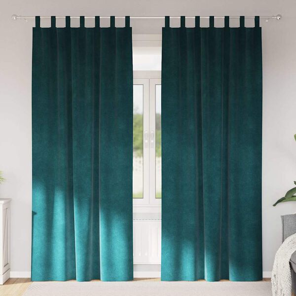 vidaXL Blackout Curtains 2 pcs Dark Green 140 x 260 cm Velvet