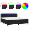 vidaXL Box Spring Bed with Mattress&LED Black 160x200cm Velvet