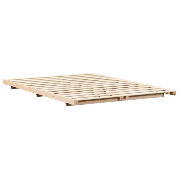 vidaXL Floor Bed Frame Brown 150 x 200 cm Solid pine wood