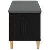 vidaXL Hall Bench with Cushion with Storage Black Oak 100 x 38 x 46 cm