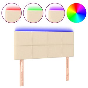 vidaXL LED Headboard Cream 80x5x78/88 cm Fabric