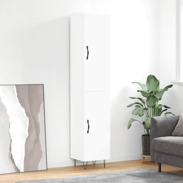 vidaXL Highboard White 34.5x34x180 cm Engineered Wood