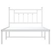 vidaXL Metal Bed Frame without Mattress with Headboard White 107x203cm