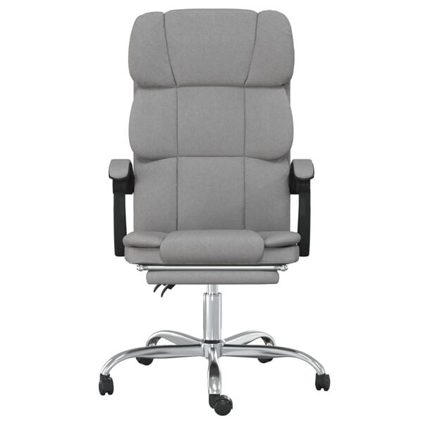 vidaXL Reclining Office Chair Light Grey Fabric