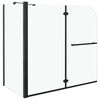 vidaXL Bi-Folding Shower Enclosure ESG 120x68x130 cm Black