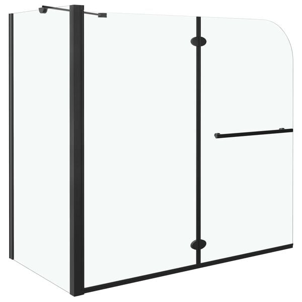 vidaXL Bi-Folding Shower Enclosure ESG 120x68x130 cm Black