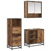 vidaXL Bathroom Furniture Set with Door 3 pcs Old Wood Engineered Wood