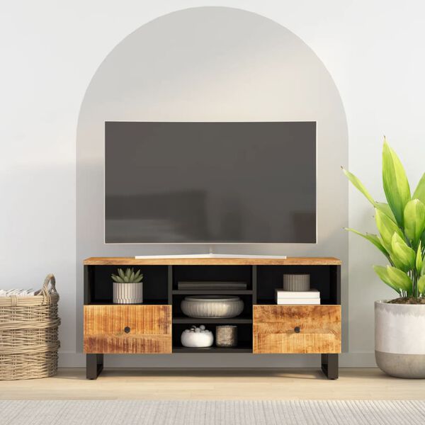 vidaXL TV Cabinet 100x33x46 cm Solid Wood Mango and Engineered Wood