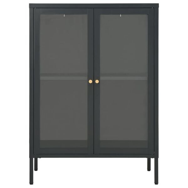 vidaXL Sideboard Anthracite 75x35x105 cm Steel and Glass