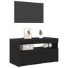 vidaXL TV Cabinet 2 pcs Black Oak 75 x 35 x 40 cm Engineered Wood