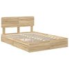 vidaXL Storage Bed with Drawer Sonoma Oak 140 x 200 cm Engineered Wood