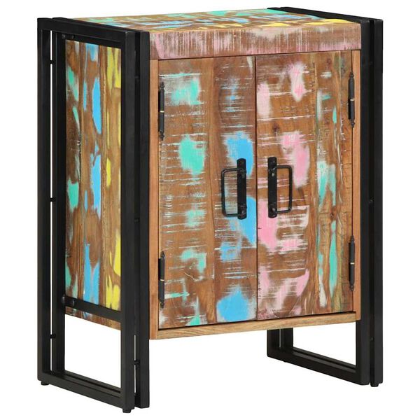 vidaXL Shoe Cabinet with Door Black 30 x 30 x 40 cm Solid Reclaim wood